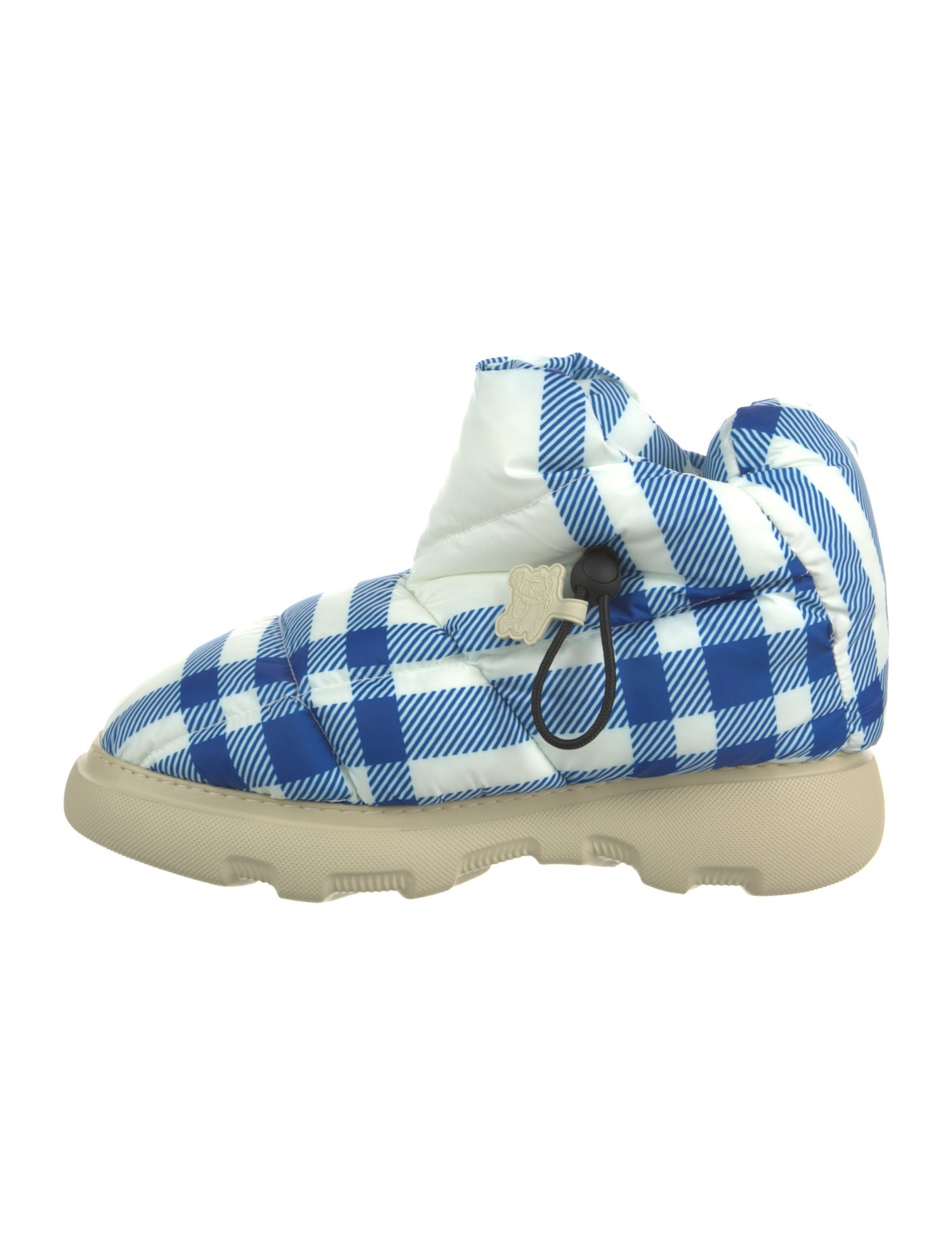 Burberry Nylon Plaid Print Rain Boots